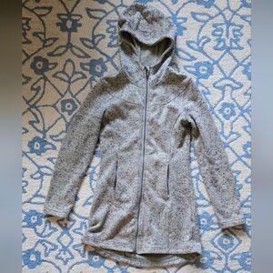 Mondetta Womens Patterned Hooded Sweatshirt Coat- Gray